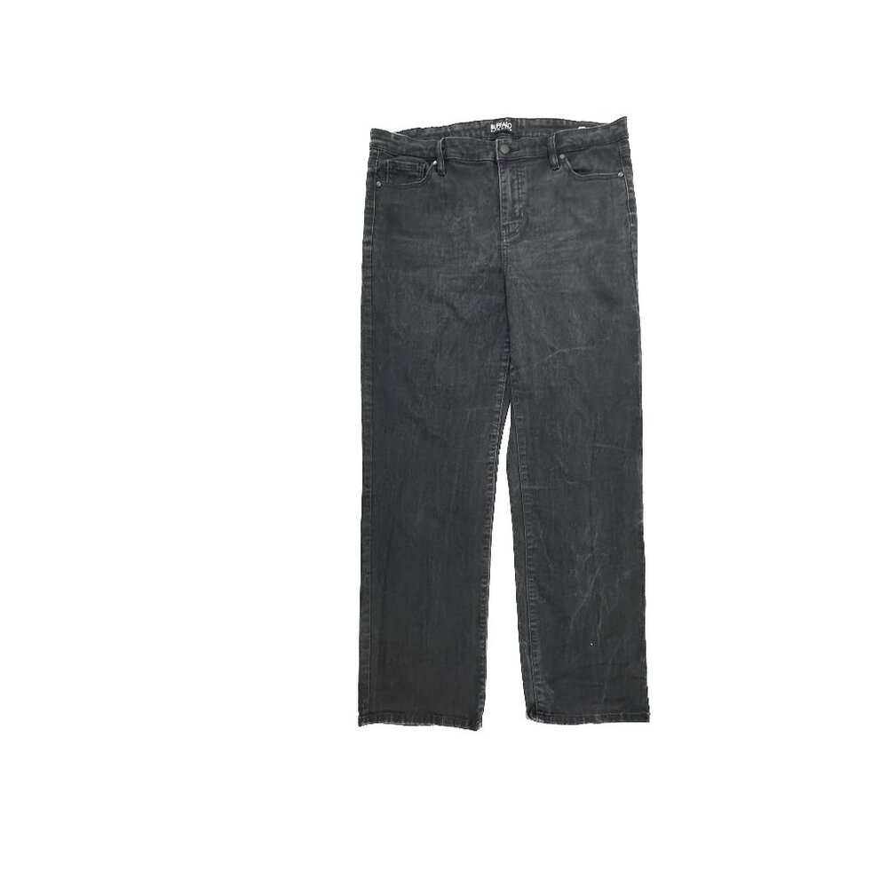 Buffalo Alyssa Jeans Women 12 Black High Rise Straight Leg Stretch Denim